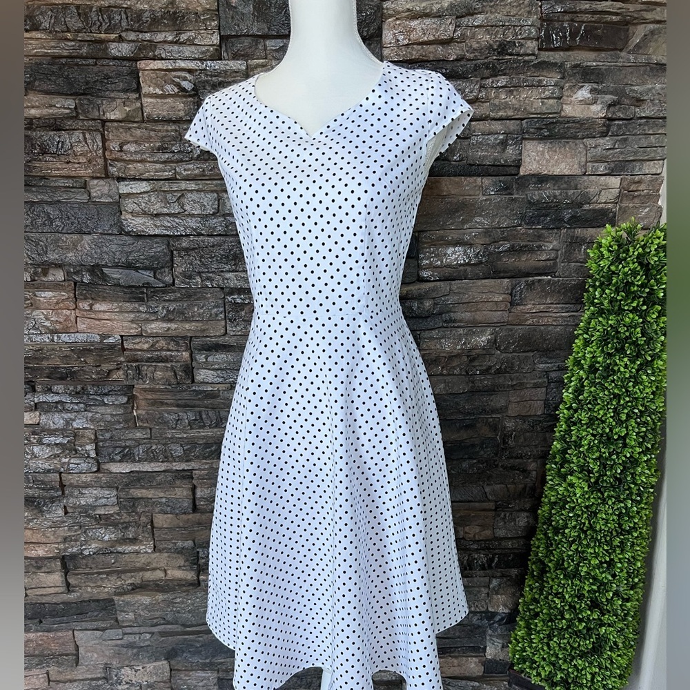 Zella White Midi Dress with Black Dots - Picture 15 of 15